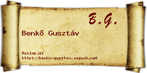 Benkő Gusztáv névjegykártya