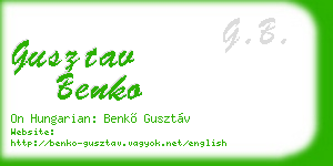 gusztav benko business card