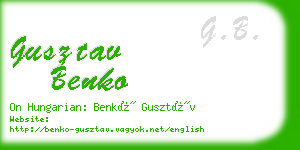 gusztav benko business card